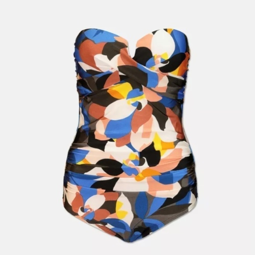 CALVIN Klein Nectar Stain Glass 1 Piece Swimsuit - Picture 3 of 7